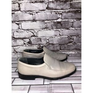 Sam Bork Shoes Grey Leather SlipOn Italy Loafers Dress Shoes Men Sz 8.5M US/42EU